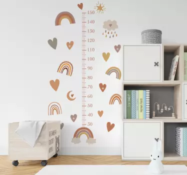 Naljepnice Grafikon visine duga sa srcima - TenStickers