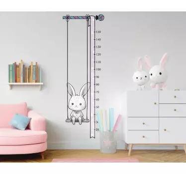 Naljepnice Grafikon visine zeko na ljuljački - TenStickers