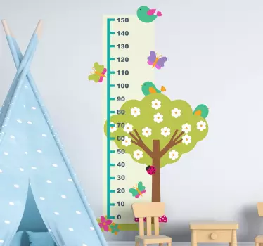 Naljepnica grafikona visine leptira i stabla - TenStickers