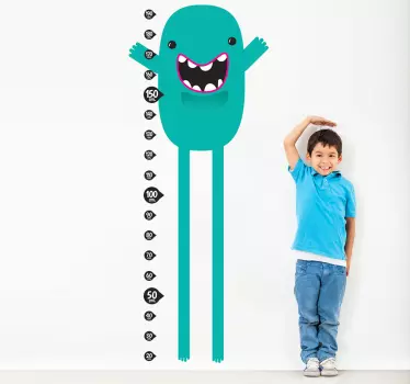 Naljepnica grafikona visine teal monster - TenStickers