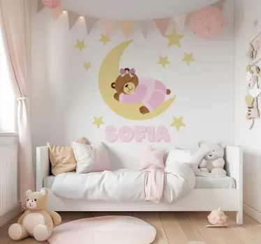 Naljepnice Ilustracije ružičasti sretni snovi nose s imenom - TenStickers
