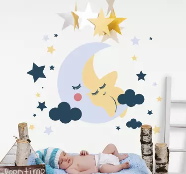 Naljepnica mjeseca i zvijezda - TenStickers