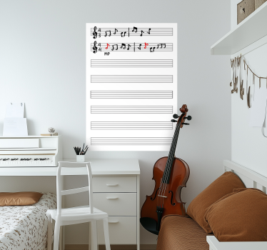 Naljepnica na ploči s glazbenim listom - TenStickers
