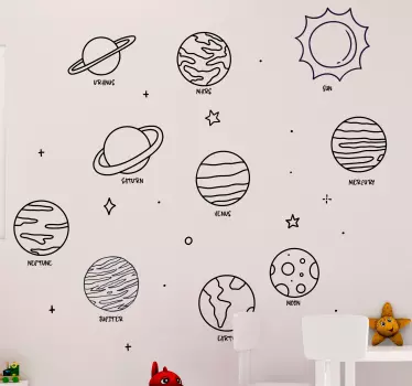 Naljepnica planeta svemirskog sustava - TenStickers
