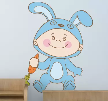 Naljepnica plava zečica kostim za djecu - TenStickers