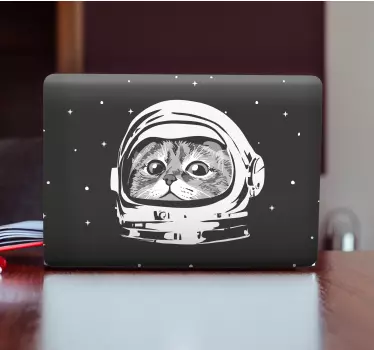 Naljepnica prijenosnog računala mačka astronaut izvornog dizajna - TenStickers