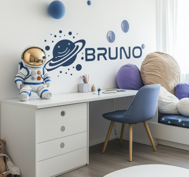 Naljepnice Prostor planet i prilagođeno ime - TenStickers