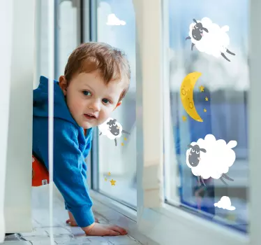 Naljepnica prozora mjeseca i zvijezda - TenStickers