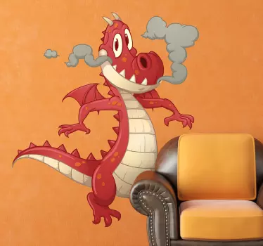 Naljepnica s crvenim zmajem za djecu - TenStickers