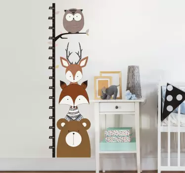 Naljepnica s visinom šuma uz šumske životinje - TenStickers