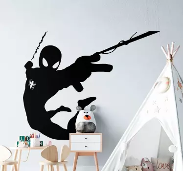 Naljepnica silueta spiderman superheroj - TenStickers