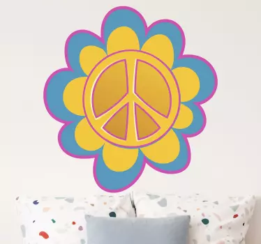 Naljepnica simbol mira s cvijetom - TenStickers