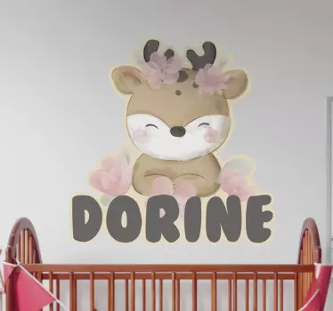 Naljepnica slatka personalizirana jelena divljih životinja - TenStickers