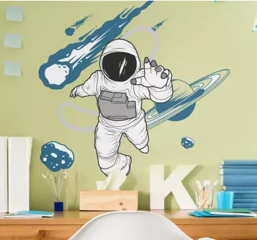 Naljepnica svemira astronaut koji lebdi - TenStickers