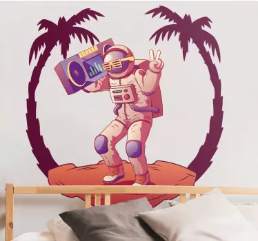 Naljepnica svemira astronaut s boom boxom - TenStickers