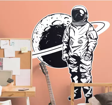 Naljepnica svemira astronaut s planetom - TenStickers