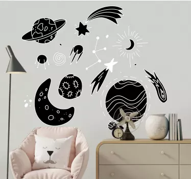 Naljepnica svemira kolekcija nebeskih elemenata - TenStickers