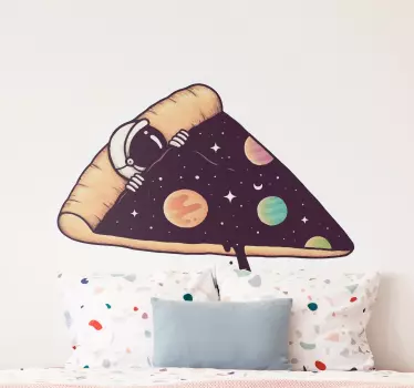 Naljepnica svemira komad pizze s astronautom - TenStickers