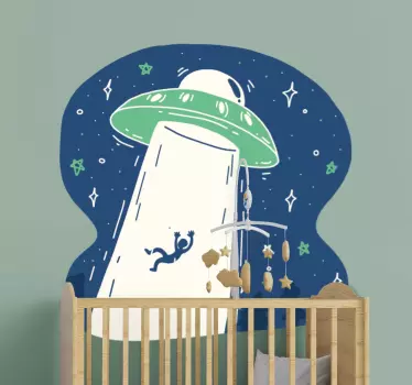 Naljepnica svemira nlo i astronaut - TenStickers