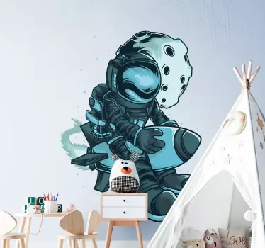 Naljepnica svemirskog raketnog astronauta - TenStickers