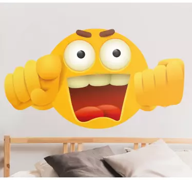 Naljepnica uzbuđenog emotikona lica - TenStickers