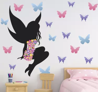 Naljepnica vila s leptirima anđeo - TenStickers