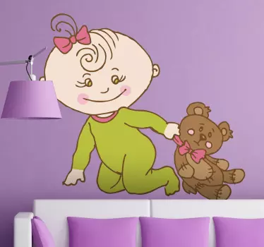 Naljepnica za bebu sretna beba se igra - TenStickers