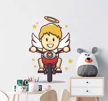 Naljepnica za djecu anđeo na motociklu - TenStickers