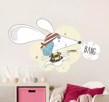 Naljepnica za djecu avantura miša pirata - TenStickers