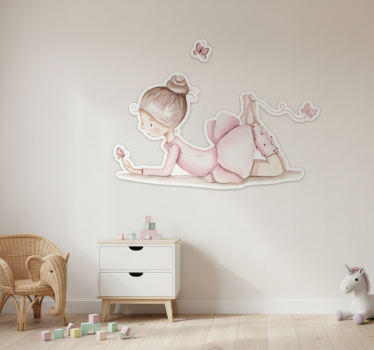 Naljepnica za djecu balerina s leptirima - TenStickers