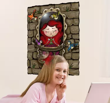 Naljepnica za djecu Čarobna djevojčica na prozoru - TenStickers