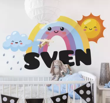 Naljepnica za djecu Čarobna scena s duškom duge - TenStickers