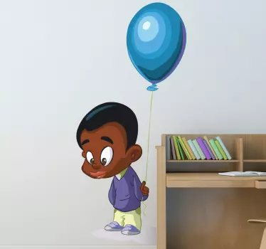 Naljepnica za djecu dječak s balonom - TenStickers