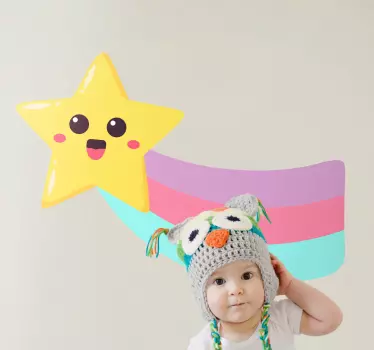 Naljepnica za djecu dizajn sretne zvijezde - TenStickers