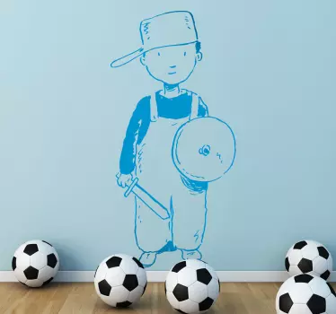 Naljepnica za djecu dječak s bubnjem - TenStickers