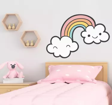 Naljepnica za djecu duge oblake s osmijehom - TenStickers