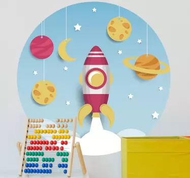 Naljepnica za djecu ekspedicija lansiranja raketa - TenStickers