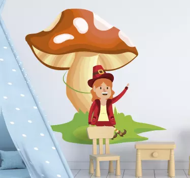 Naljepnica za djecu hirovita djevojka od gljiva - TenStickers