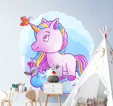 Naljepnica za djecu hirovita fantazija o jednorogu - TenStickers