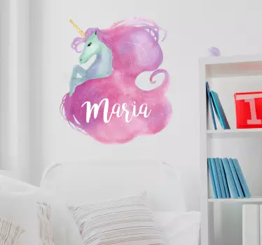 Naljepnica za djecu hirovita ilustracija jednoroga - TenStickers