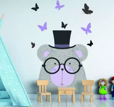 Naljepnica za djecu hiroviti lik medvjeda - TenStickers