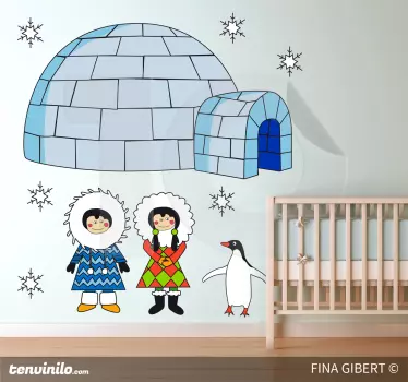 Naljepnica za djecu igloo prijatelji scena - TenStickers