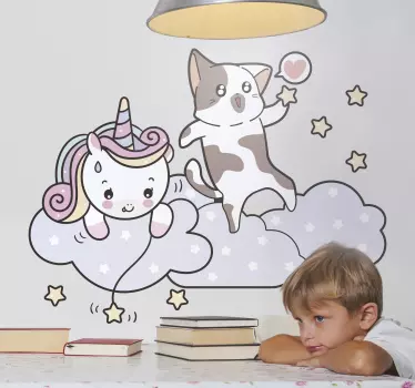 Naljepnica za djecu igra s veselim jednorozima - TenStickers