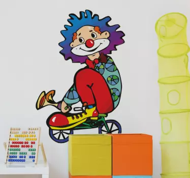 Naljepnica za djecu klovn na biciklu - TenStickers