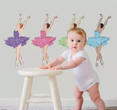 Naljepnica za djecu kolekcija baletnih plesačica - TenStickers