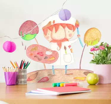 Naljepnica za djecu kreativni crtani umjetnik - TenStickers