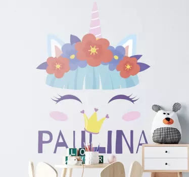 Naljepnica za djecu lijepo lice jednoroga - TenStickers