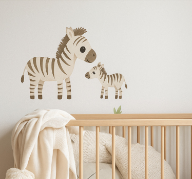Naljepnica za djecu majka i dijete zebra - TenStickers