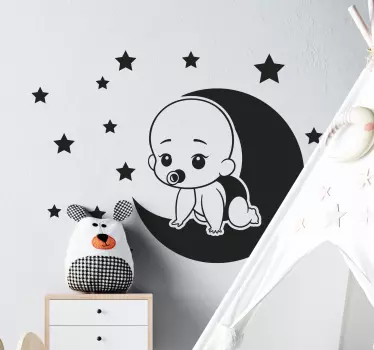 Naljepnica za djecu mjesec za puzanje - TenStickers