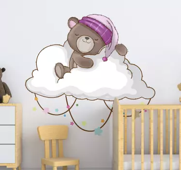 Naljepnica za djecu oblak spavajućeg medvjeda - TenStickers